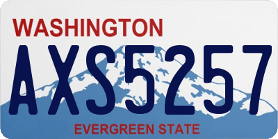 WA license plate AXS5257