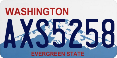 WA license plate AXS5258