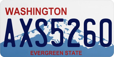 WA license plate AXS5260