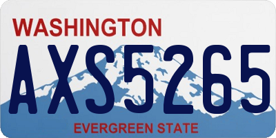 WA license plate AXS5265
