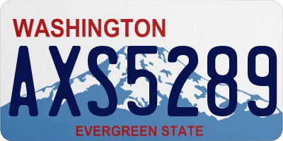 WA license plate AXS5289