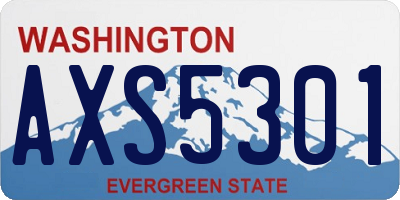 WA license plate AXS5301