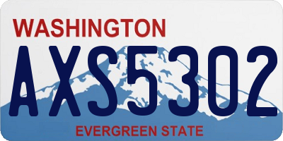 WA license plate AXS5302