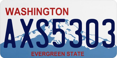 WA license plate AXS5303