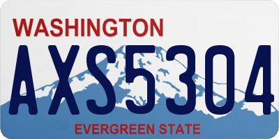 WA license plate AXS5304