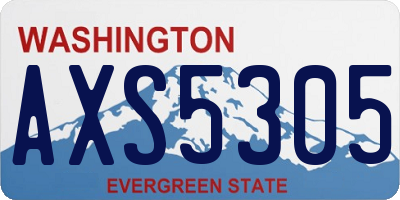 WA license plate AXS5305