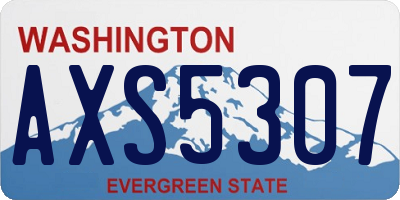 WA license plate AXS5307