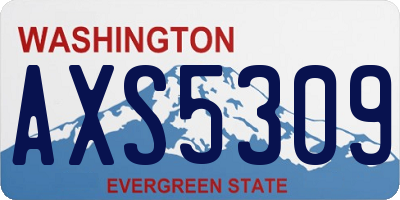 WA license plate AXS5309