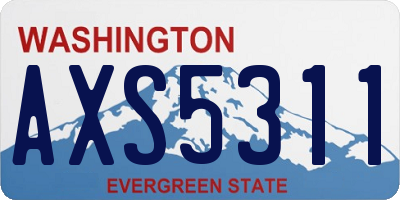 WA license plate AXS5311