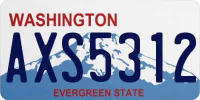 WA license plate AXS5312