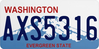 WA license plate AXS5316