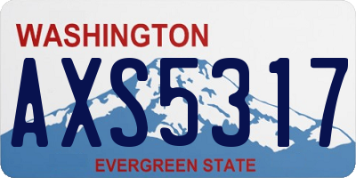 WA license plate AXS5317