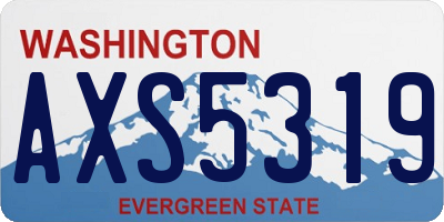 WA license plate AXS5319