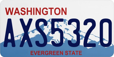 WA license plate AXS5320