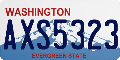 WA license plate AXS5323