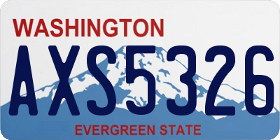 WA license plate AXS5326