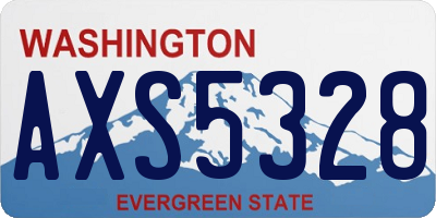 WA license plate AXS5328