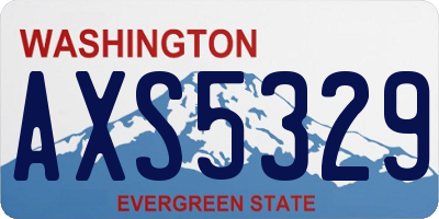 WA license plate AXS5329