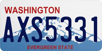 WA license plate AXS5331