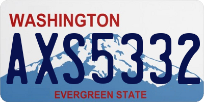 WA license plate AXS5332