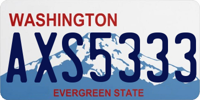 WA license plate AXS5333