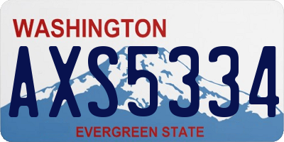 WA license plate AXS5334