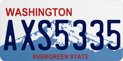 WA license plate AXS5335