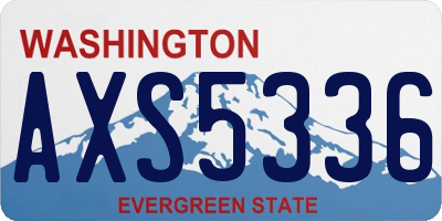 WA license plate AXS5336