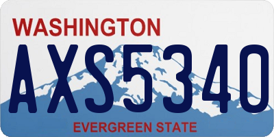 WA license plate AXS5340