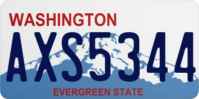 WA license plate AXS5344
