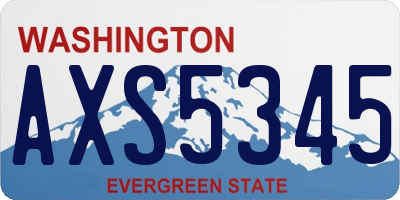 WA license plate AXS5345