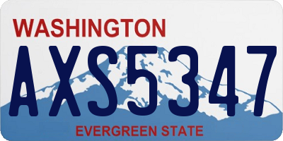 WA license plate AXS5347