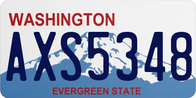 WA license plate AXS5348