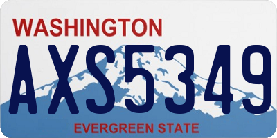 WA license plate AXS5349