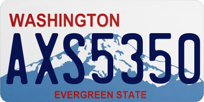 WA license plate AXS5350