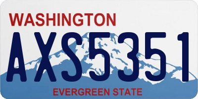 WA license plate AXS5351