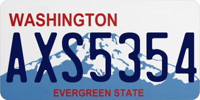 WA license plate AXS5354