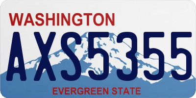 WA license plate AXS5355
