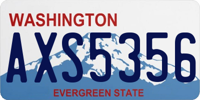 WA license plate AXS5356