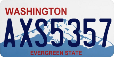 WA license plate AXS5357