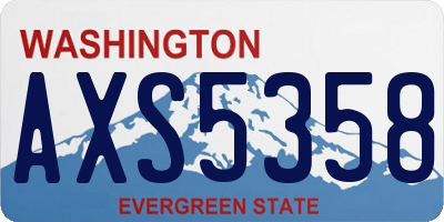 WA license plate AXS5358