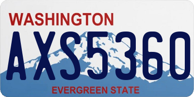 WA license plate AXS5360