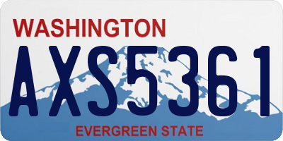 WA license plate AXS5361