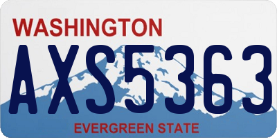 WA license plate AXS5363