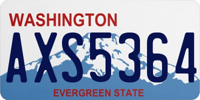WA license plate AXS5364