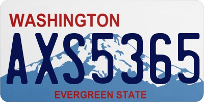WA license plate AXS5365