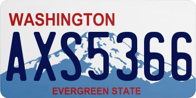 WA license plate AXS5366