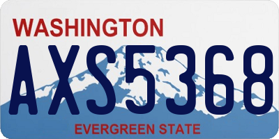 WA license plate AXS5368