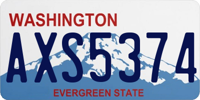 WA license plate AXS5374