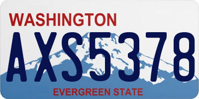 WA license plate AXS5378